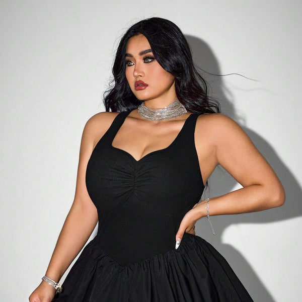 ποΈ Plus Size Sleeveless High Waist Mini Dress Trendy & Flattering πΈ