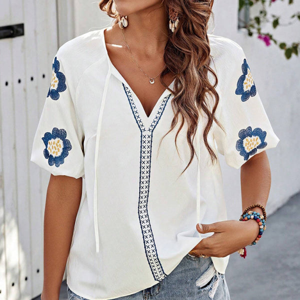 🛍️ Chic & Comfy V-Neck Long Sleeve Top Loose Fit Blouse – Perfect for Everyday Style 🌟