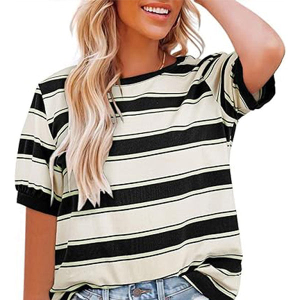 🛍️ Colorful Striped Loose Fit T-Shirt – Chic & Comfy for Spring ☀️