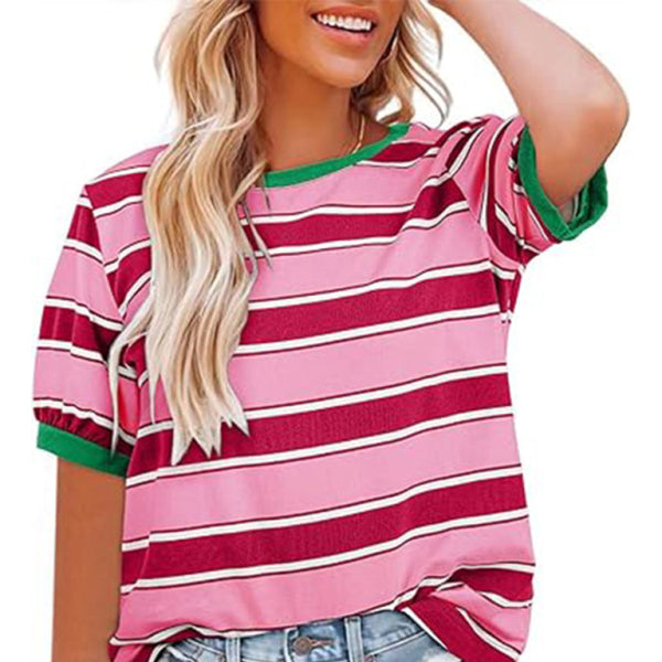 🛍️ Colorful Striped Loose Fit T-Shirt – Chic & Comfy for Spring ☀️