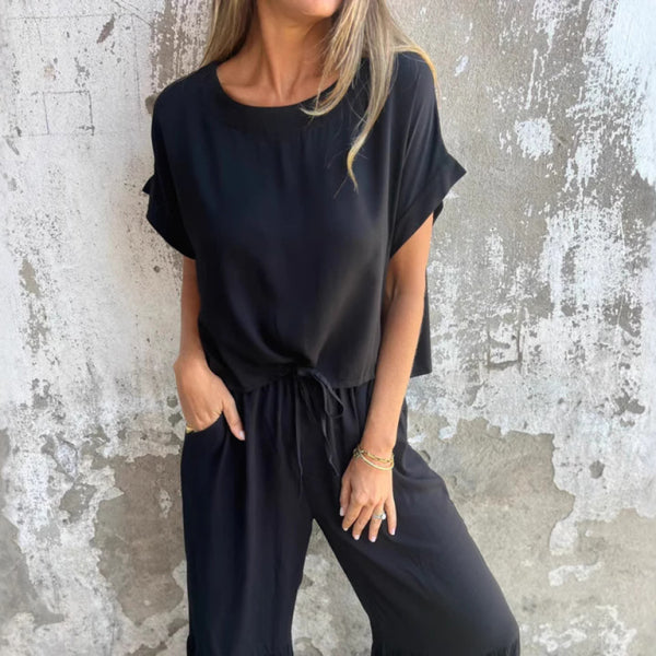 ποΈ Chic & Comfy Two-Piece Set β Casual Solid Color Outfit for Effortless Style β¨