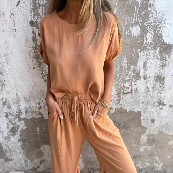 ποΈ Chic & Comfy Two-Piece Set β Casual Solid Color Outfit for Effortless Style β¨