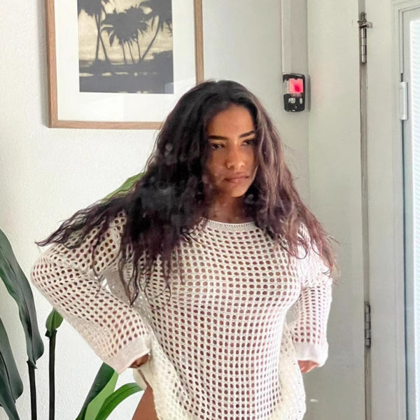 ποΈ Chic Beach Cover Up β Sexy Loose Knit Bikini Cardigan for Vacay Vibes π