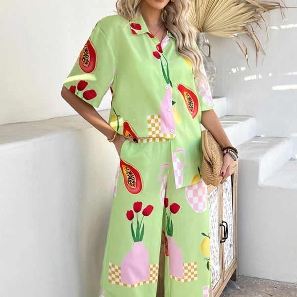 πΈ Boho Chic Two-Piece Set Wide Leg Pants Outfit for Vacation & Summer β¨