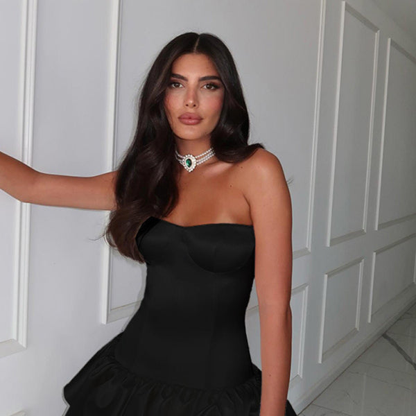 ✨ Flirty Strapless A-Line Mini Dress – Chic & Sexy Party Look ✨