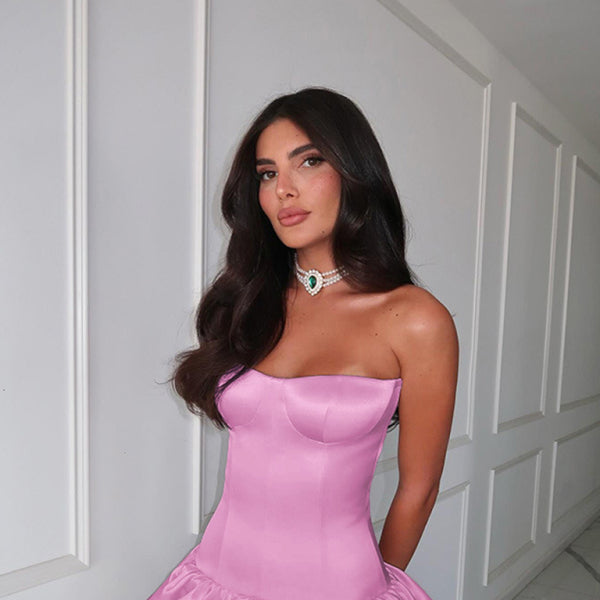 ✨ Flirty Strapless A-Line Mini Dress – Chic & Sexy Party Look ✨