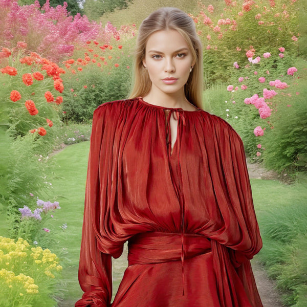 ✨ Elegant Hollow Pleated Ribbon Dress – Romantic Spring Fashion Must-Have ✨