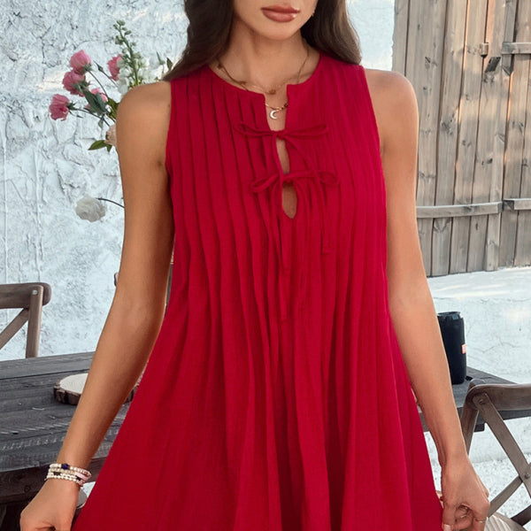 β¨ Chic & Flowy Sleeveless Pleated Dress β Perfect for Summer Vacays βοΈπ