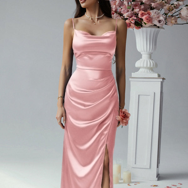 💃 Elegant Satin Slip Dress – Sexy Evening Gown for Date Night & Parties ✨