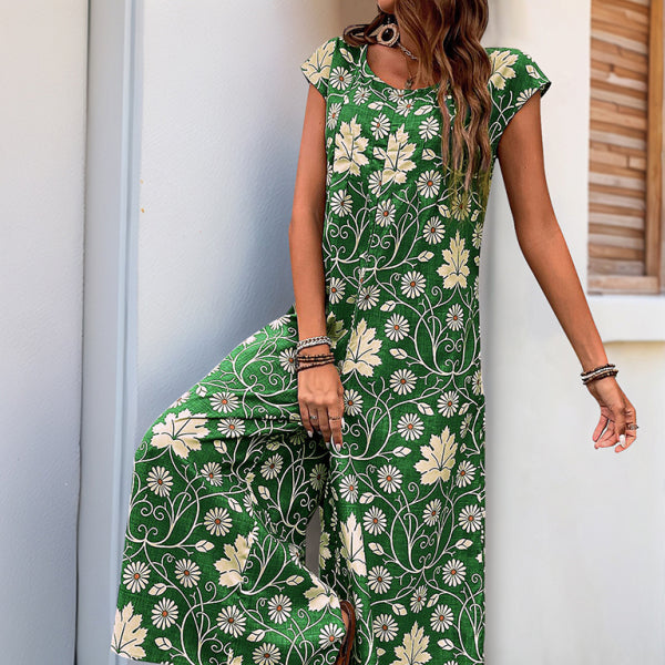 ✨ Chic & Flowy Printed Wide-Leg Jumpsuit – Perfect for Spring & Summer Vibes ✨