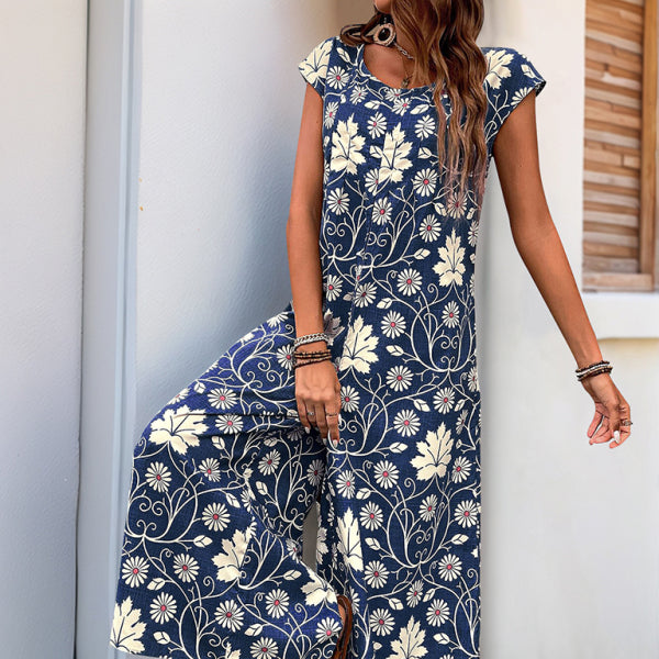 ✨ Chic & Flowy Printed Wide-Leg Jumpsuit – Perfect for Spring & Summer Vibes ✨