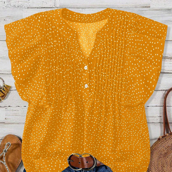 ✨ Polka Dot Princess Sleeve V-Neck Blouse – Chic & Flowy Must-Have ✨