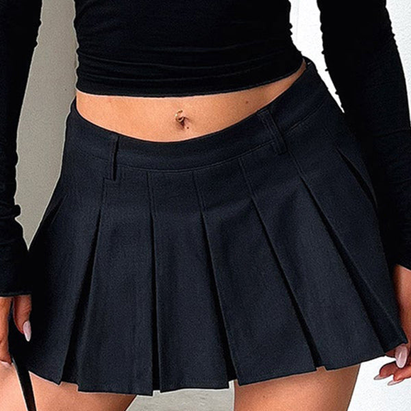 Y2K Pleated Mini Skirt Casual Chic Vacation Outfit Summer Essential