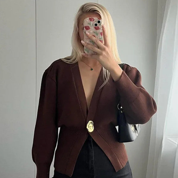 π€ Cozy Chic V-Neck Button-Down Cardigan β Stylish Knit for Fall & Winter π€