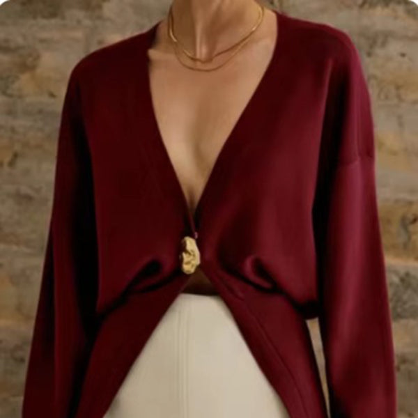 π€ Cozy Chic V-Neck Button-Down Cardigan β Stylish Knit for Fall & Winter π€