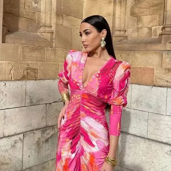 πΈ Effortlessly Chic Pleated Floral Maxi Dress β Breezy & Elegant Long Sleeve Outfit πΈ