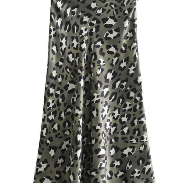 Fierce & Flawless Leopard Print High Waist Mini Skirt Stylish Two-Tone Bodycon Skirt for Women