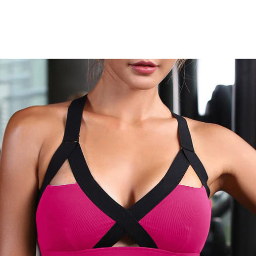 π₯ Color Contrast Cross-Back Sports Bra β Sexy, Supportive & Sweat-Proof π¦