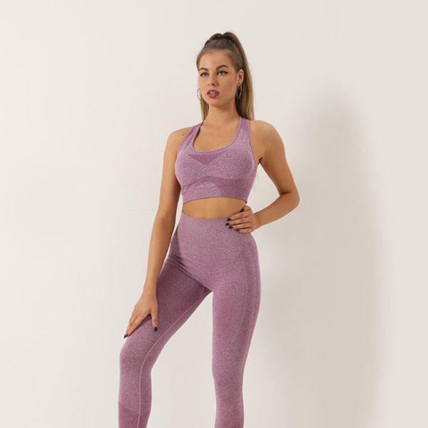 π§‘ Seamless Sculpt Two-Piece Set β High Waist Leggings & Racerback Sports Bra π