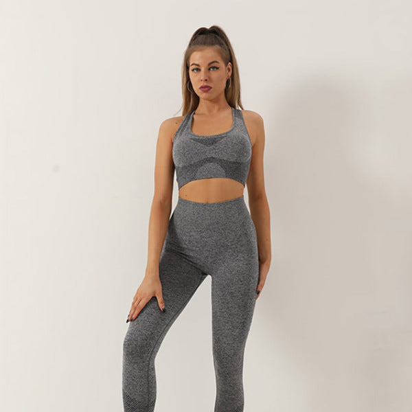 π§‘ Seamless Sculpt Two-Piece Set β High Waist Leggings & Racerback Sports Bra π
