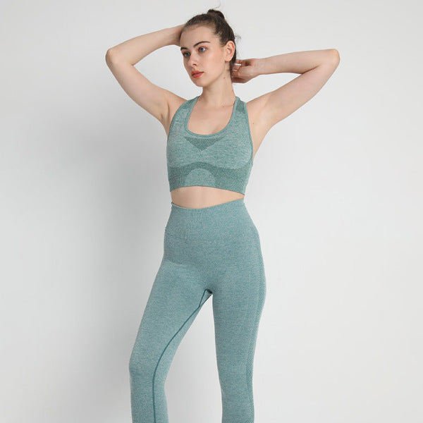 π§‘ Seamless Sculpt Two-Piece Set β High Waist Leggings & Racerback Sports Bra π
