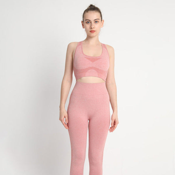 π§‘ Seamless Sculpt Two-Piece Set β High Waist Leggings & Racerback Sports Bra π