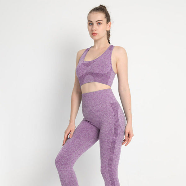 π§‘ Seamless Sculpt Two-Piece Set β High Waist Leggings & Racerback Sports Bra π