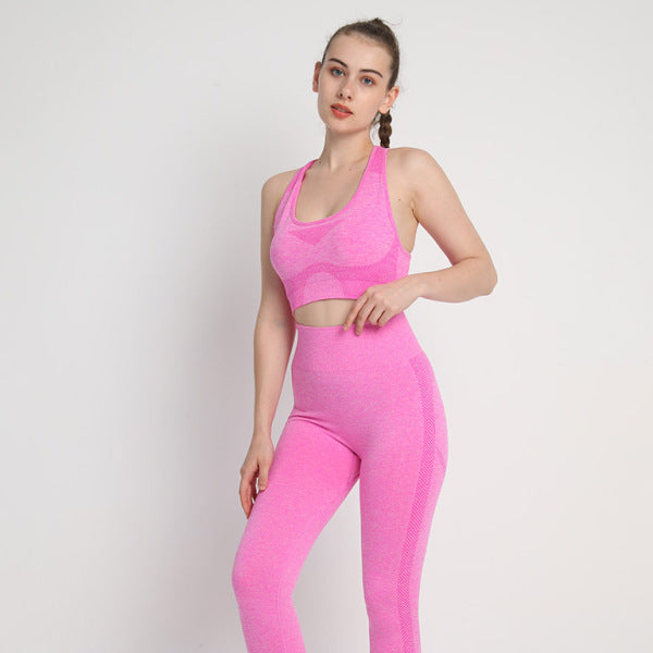 π§‘ Seamless Sculpt Two-Piece Set β High Waist Leggings & Racerback Sports Bra π