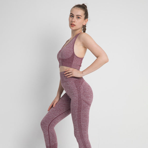 π§‘ Seamless Sculpt Two-Piece Set β High Waist Leggings & Racerback Sports Bra π