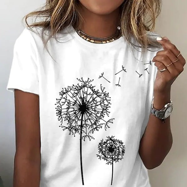 ✨ Must-Have Dandelion Print T-Shirt – Cute, Comfy & Stylish for Any Outfit ✨
