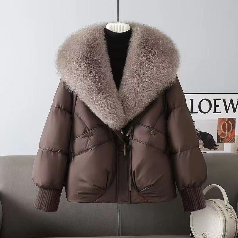 Woman wearing a tailored padded winter coat