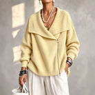 Notch-Collar Double-Zip Knit Cardigan by Nue Haven