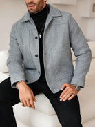 Slim Lapel-Collar Jacket in Gray
