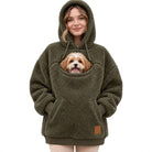 Plush Fleece Pullover Sweater in Olive Green