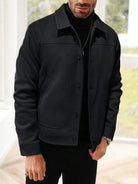 Slim Lapel-Collar Jacket in Black