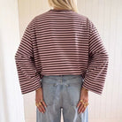 Striped Drop-Shoulder Long-Sleeve Tee, view 3