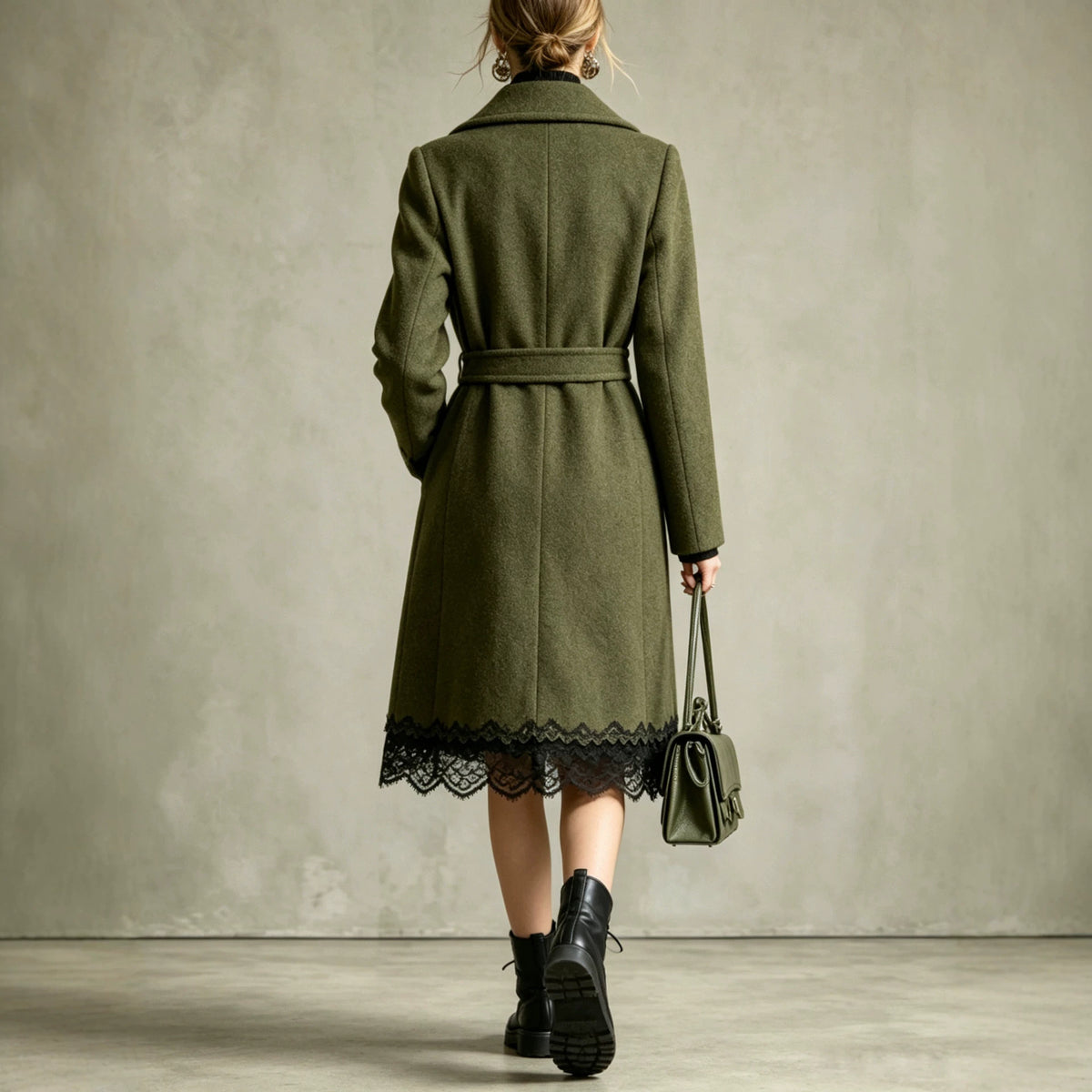 Tie-Waist Notch-Collar Coat, view 2