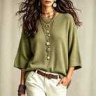 Drop-Shoulder Crewneck Knit Sweater, view 3