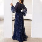 Sequin Fringe V-Neck Maxi Dress, view 3