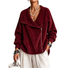 Notch-Collar Double-Zip Knit Cardigan, view 5