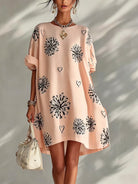 Puff sleeve dress with full skirt