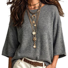 Drop-Shoulder Crewneck Knit Sweater, view 5