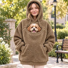 Plush Fleece Pullover Sweater in Camel