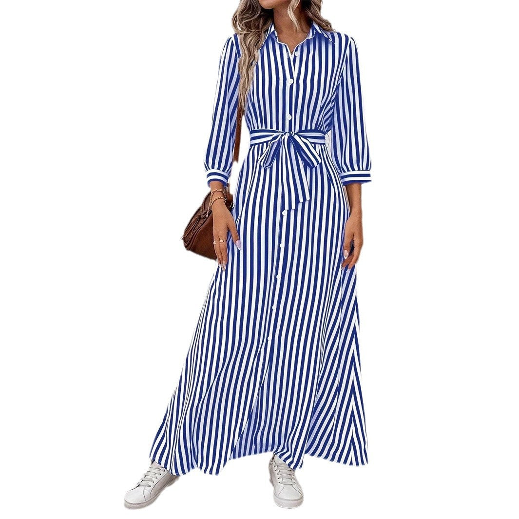 Long-Sleeve A-Line Maxi Dress, view 6
