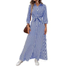 Long-Sleeve A-Line Maxi Dress, view 6
