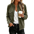 Faux Suede Stand-Collar Zip Jacket, view 5