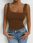 Slim cropped camisole with fixed shoulder straps