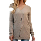 V-neck knit pullover sweater