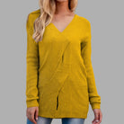 V-neck knit pullover sweater