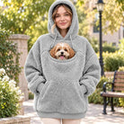 Plush Fleece Pullover Sweater in Gray
